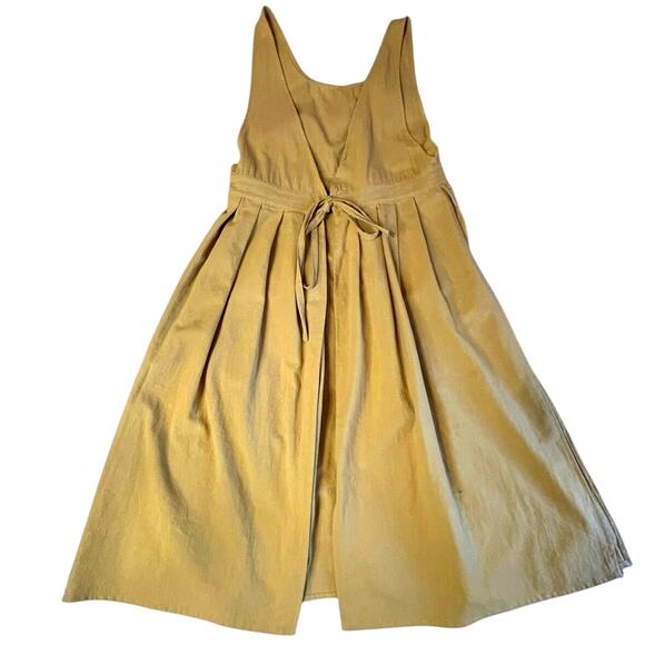 Mustard Yellow Cotton Tie Front Paneled Boho Summer Style Maxi Vest One Size - Picture 1 of 10